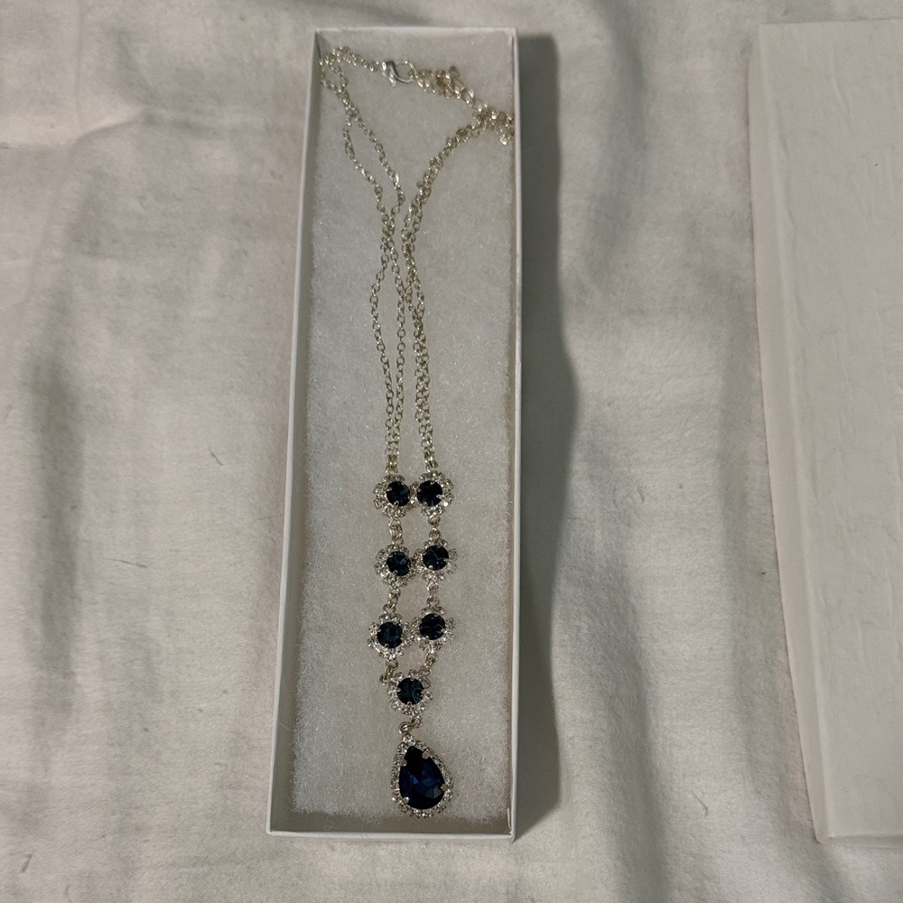 Elegant Silver and Blue Necklace